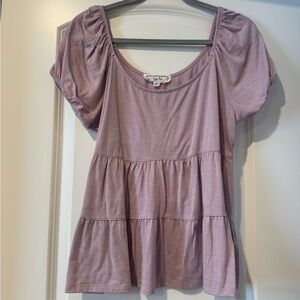 Hippie Rose Mauve Tiered Blouse